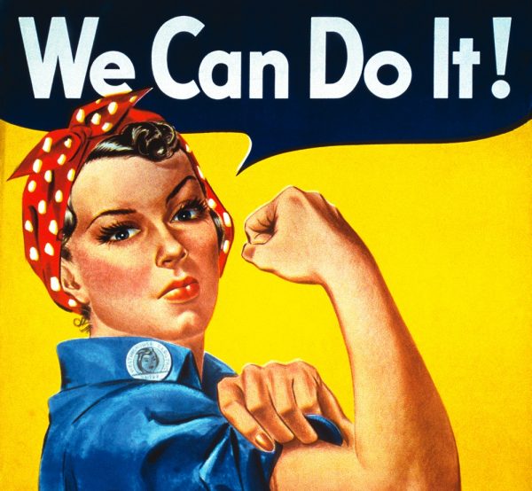 Copy of Rosie the Riveter poster, knowing that "we can do it" (the title of the poster) is a great place to stat